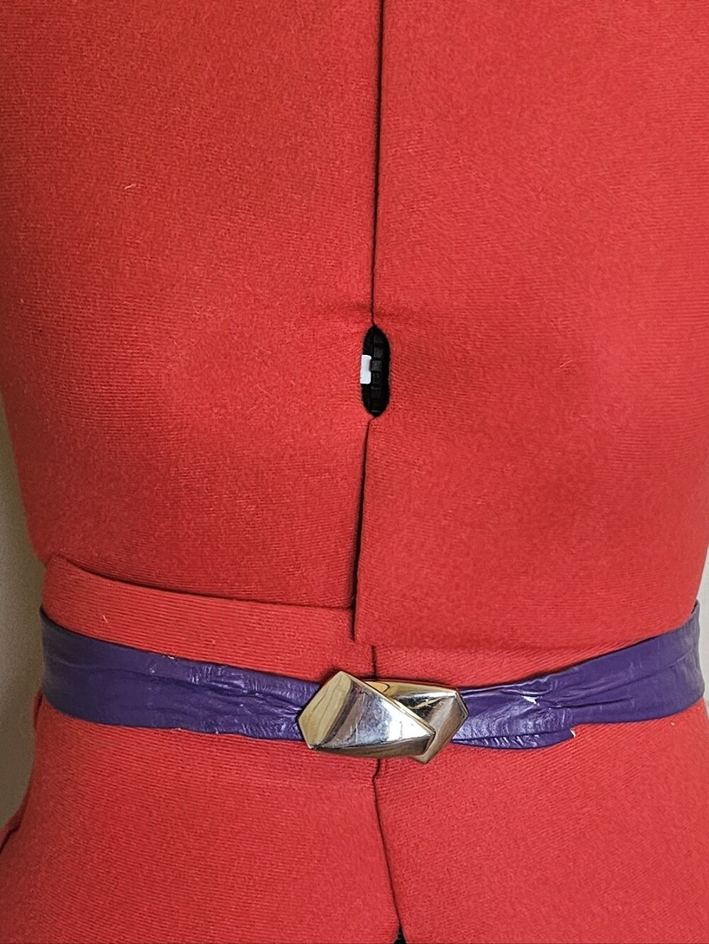 Vintage 80's & 90's Purple Leather Waist Belt 31" Can Be Adjusted Smaller